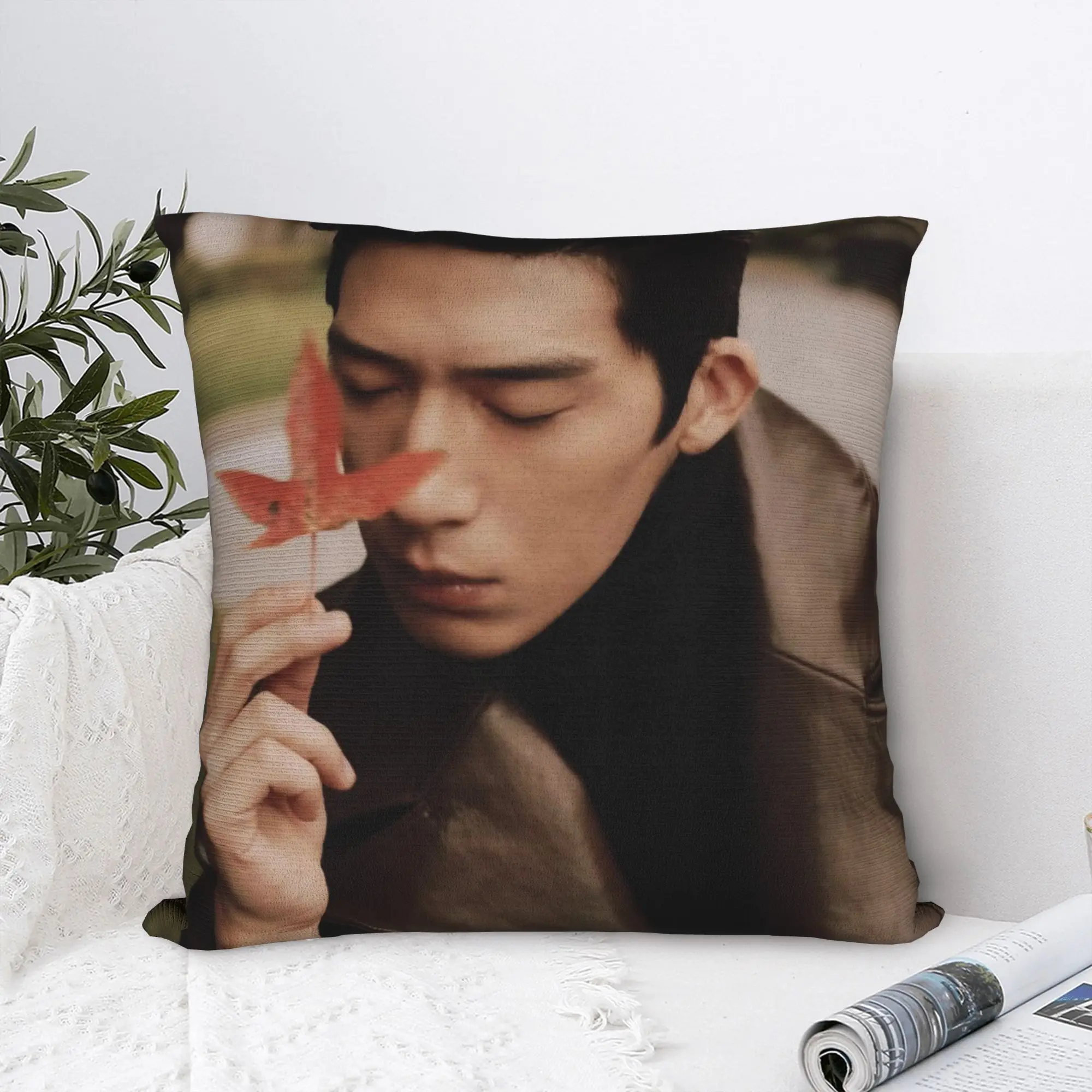 Early Spring Jing Boran Luan Nian Luke Pillowcase Print Polyester Cushion Cover Decorative TV Pillow Case Cover Bedroom Square