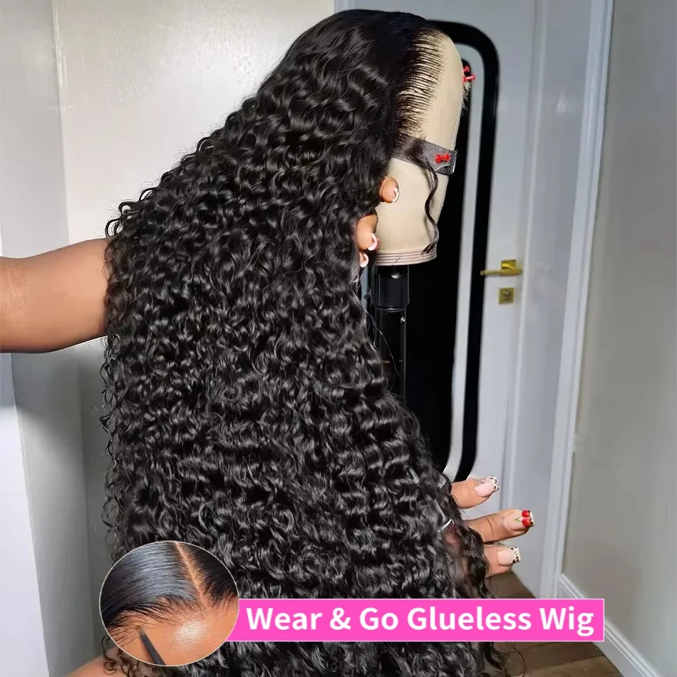 Peruka z ludzkich włosów 100%, kręcona, bezklejowa 5x5, peruka typu lace front 13x6 HD, peruki lace frontal 13x4 Water Deep Wave, peruki z zamknięciem HD 4x4, 30 40 cali