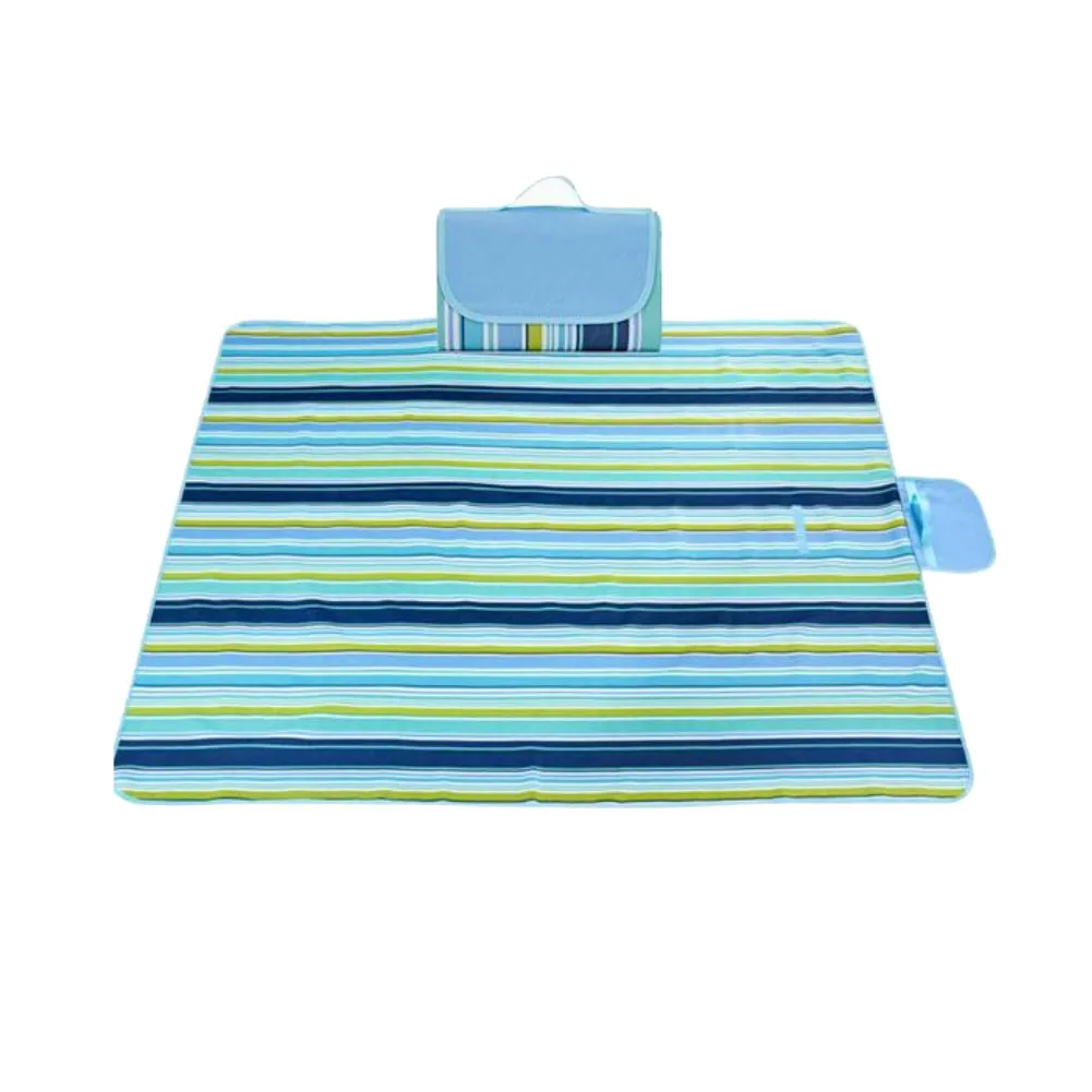 Outdoor Picnic Blankets Waterproof Foldable Sandproof Picnic Mat 200x150cm Portable For Park Beach Camping Courtyard Stripes