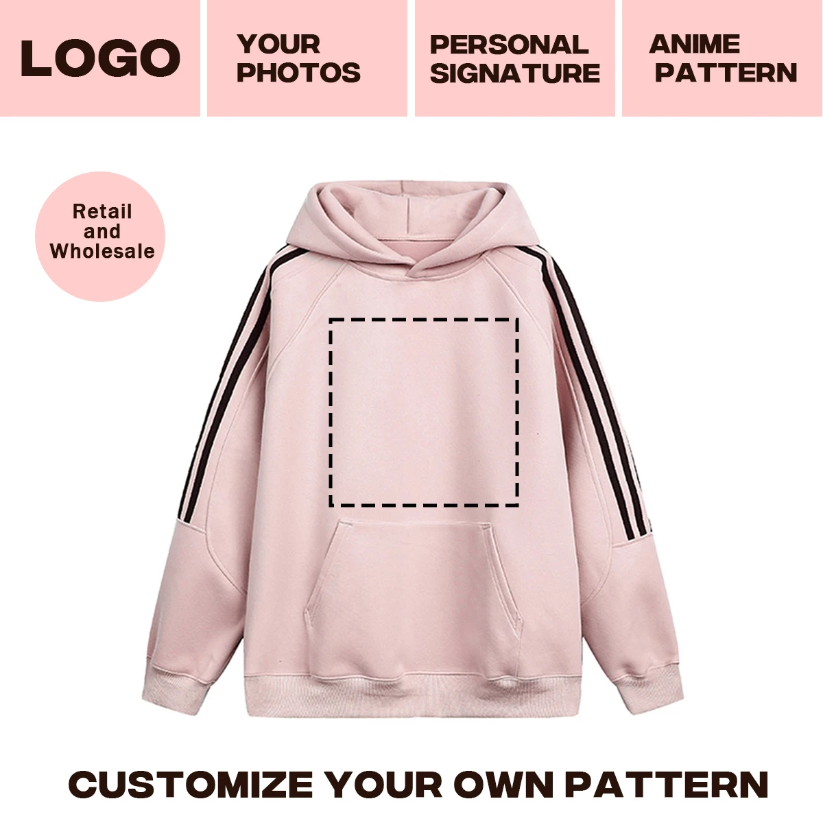 Women's Hoodie Customized LOGO Photo Letter Signature Pattern Long Sleeve Sweatshirt Autumn Winter Loose Women's Clothing