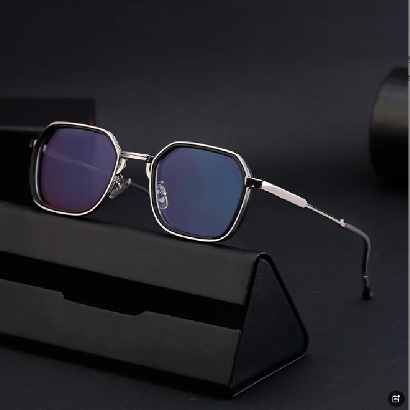Men's fashion sunglasses Metal frame luxury glasses men's and women's universal trend sunshade mirror color change UV protection