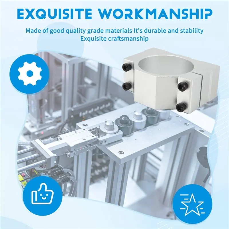 Lightweight Spindle Clamp Motor Bracket, Aluminum Bracket Clamp With 4 Screws For CNC Engraving Machine Motor Mounting Bracket