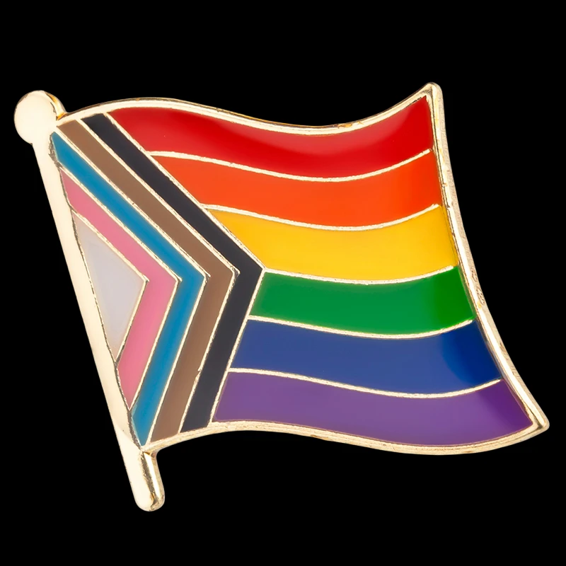 Progress Pride Flag Badge Brooch Natinal Lapel Pins Flag Lapel Pins Country Flag Badge