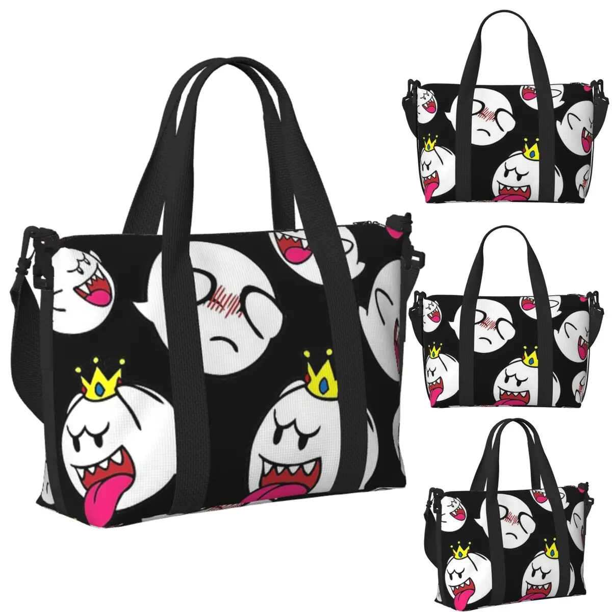

Custom King Boo Swarm Beach Travel Bag Large Capacity Tote Bags for Gym Yoga Women Shopping Duffle Shoulder Bag