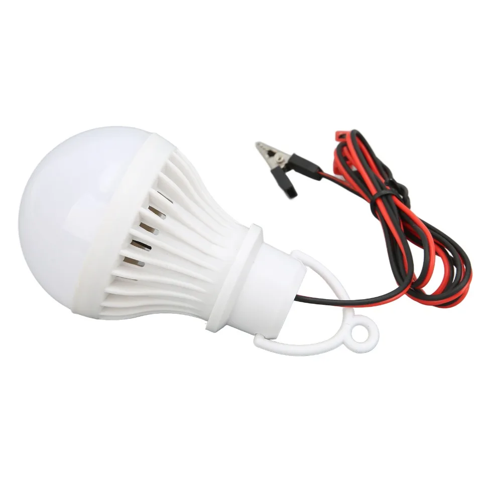 Durable 12V 5W LED Camping Lantern Plastic With Hook Portable Tent Light Survival Lamp Camping