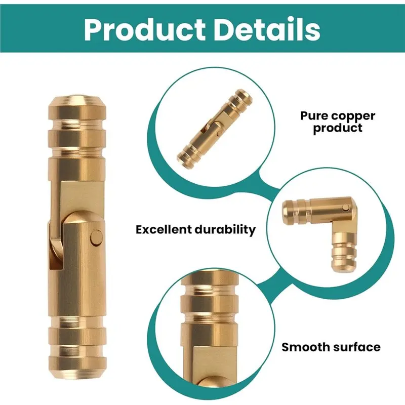 ABRB-Para artesanato DIY, dobradiças de cilindro de latão (25 peças), dobrável de 270 graus, adequado para caixas de joias de madeira, 0,16X0,79 pol.