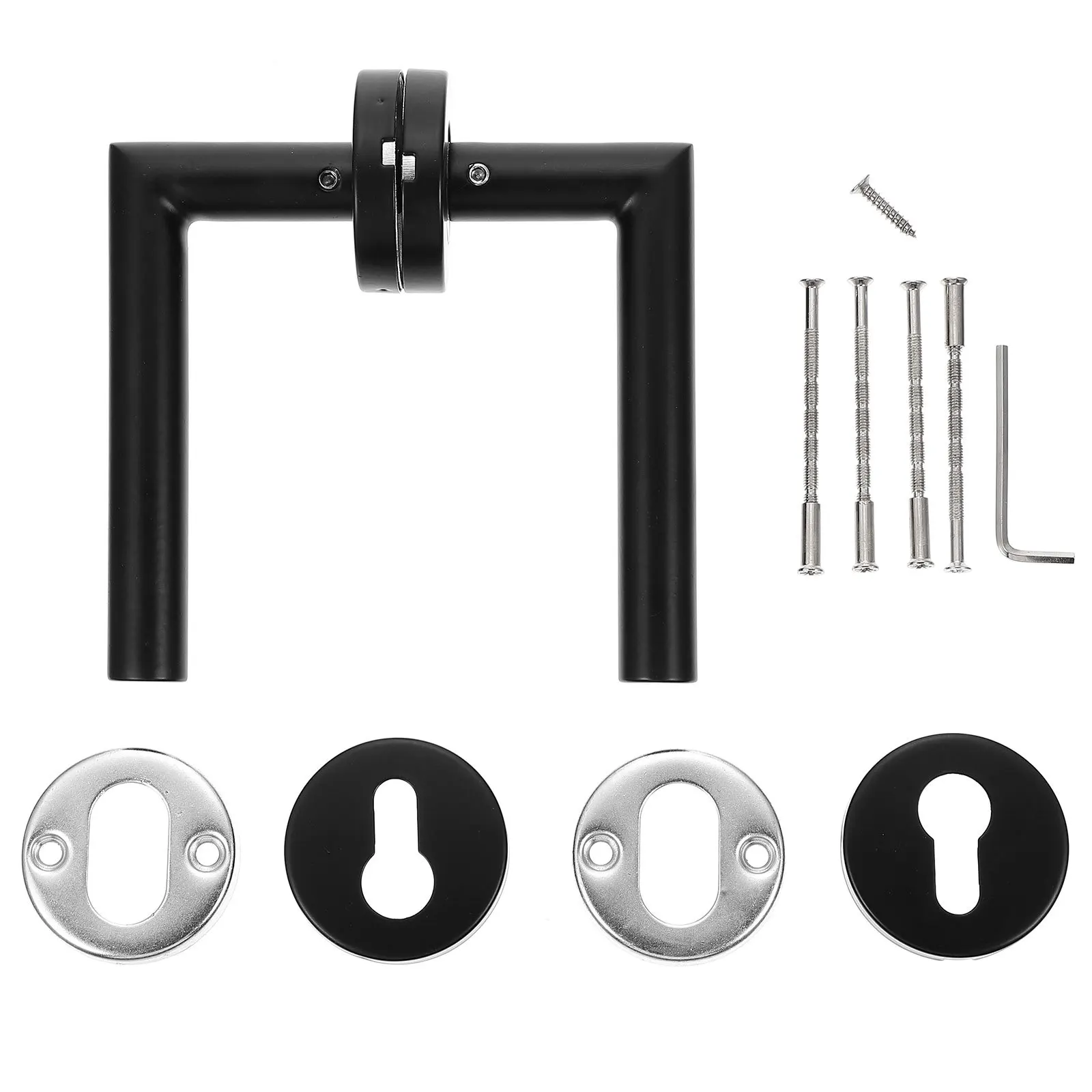 

1 set 1 Set Stainless Steel Mute Door Locks L Shape Locks For Interior Bathroom Bedroom Home Separate Safety Door Handle Lock