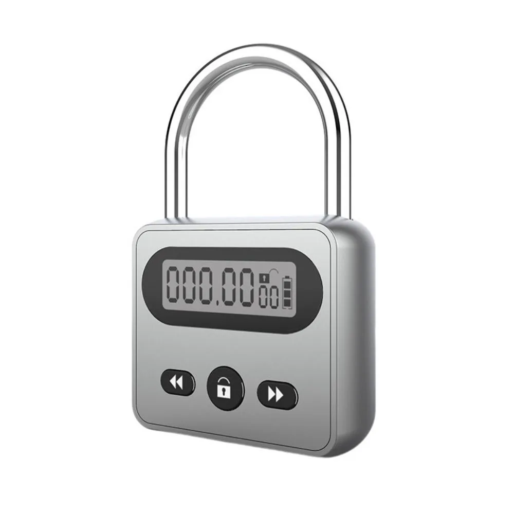 شاشة الكريستال السائل قفل مؤقت معدني متعدد الوظائف 99 ساعة أقصى توقيت قفل أمان حواف ناعمة USB قابلة للشحن مؤقت إلكتروني #1