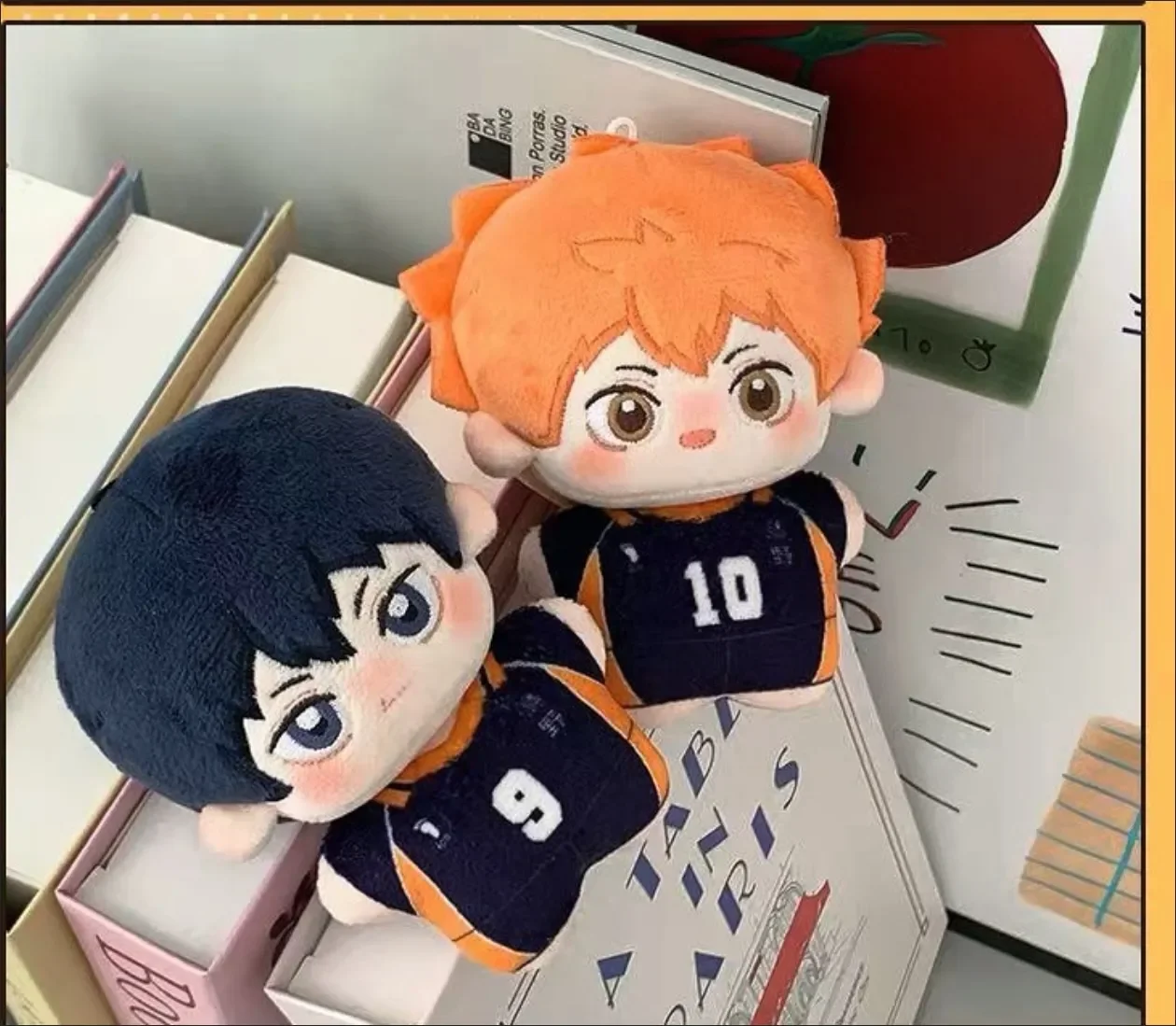 

10cm Haikyuu Starfish body Pendant Volleyball Stuffed Doll Hinata Shoyo Tobio Kageyama Yu Nishinoya decoration Keychain For Gift
