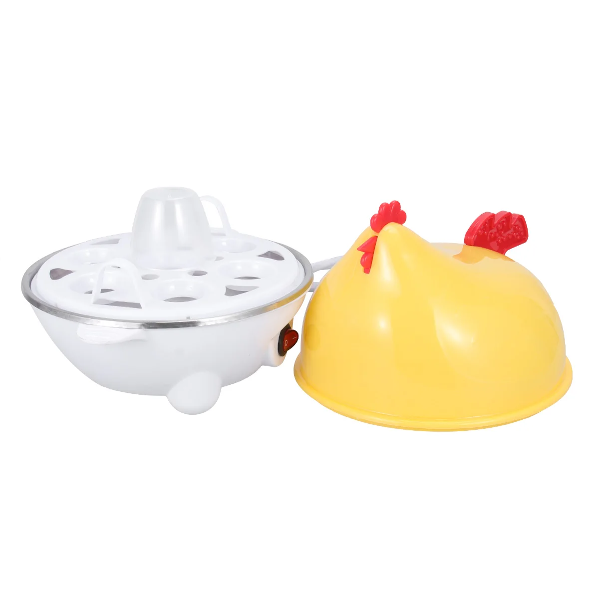 

Egg Steamer Cooker Poacher Boiler Kitchen Utensil Chicken Shape Lightweight Portable PP Stainless Steel Material Travel Camping