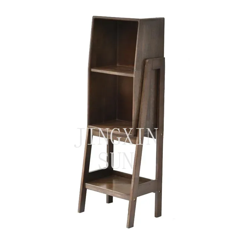 Solid wood TV side cabinet study simple small bookshelf bookcase