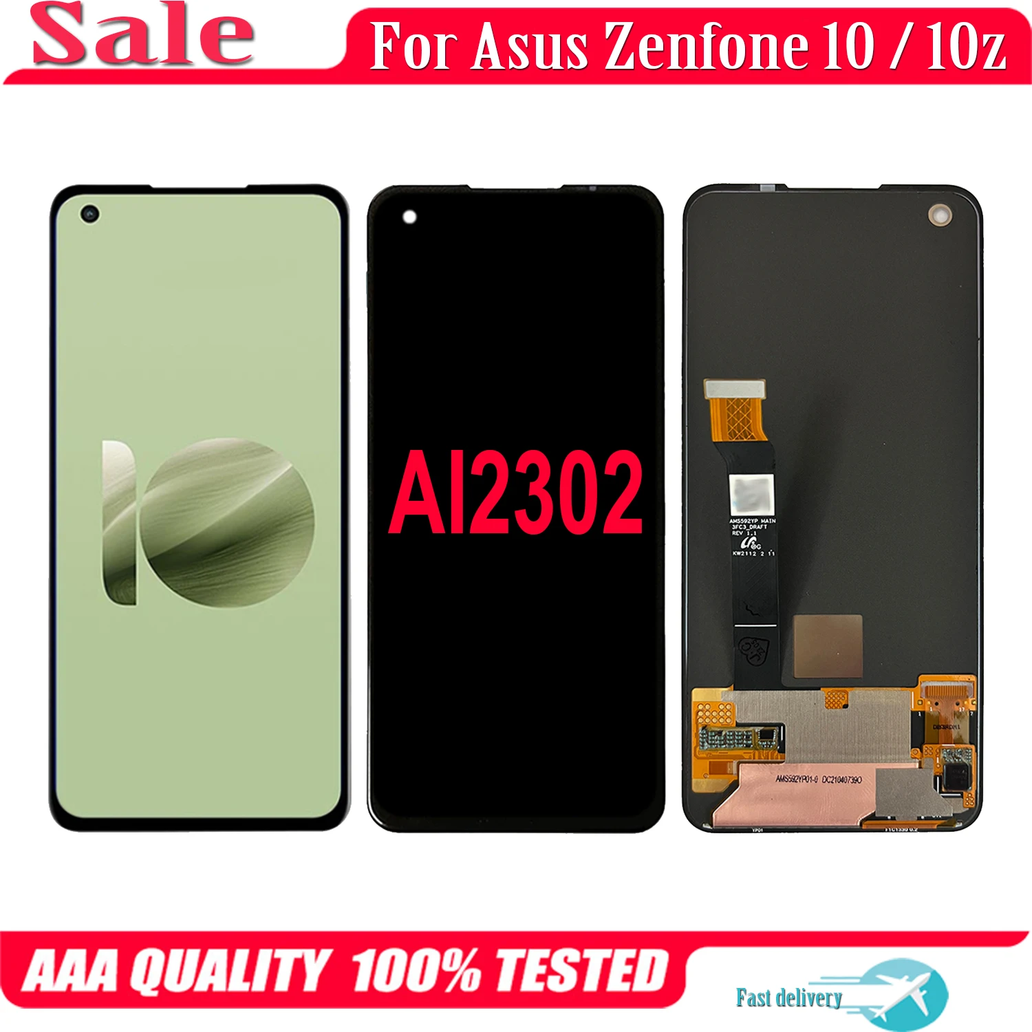 AMOLED For ASUS Zenfone 10/10z AI2302 LCD Display Touch Screen Replacement Digitizer Assembly For Asus Zenfone10 LCD