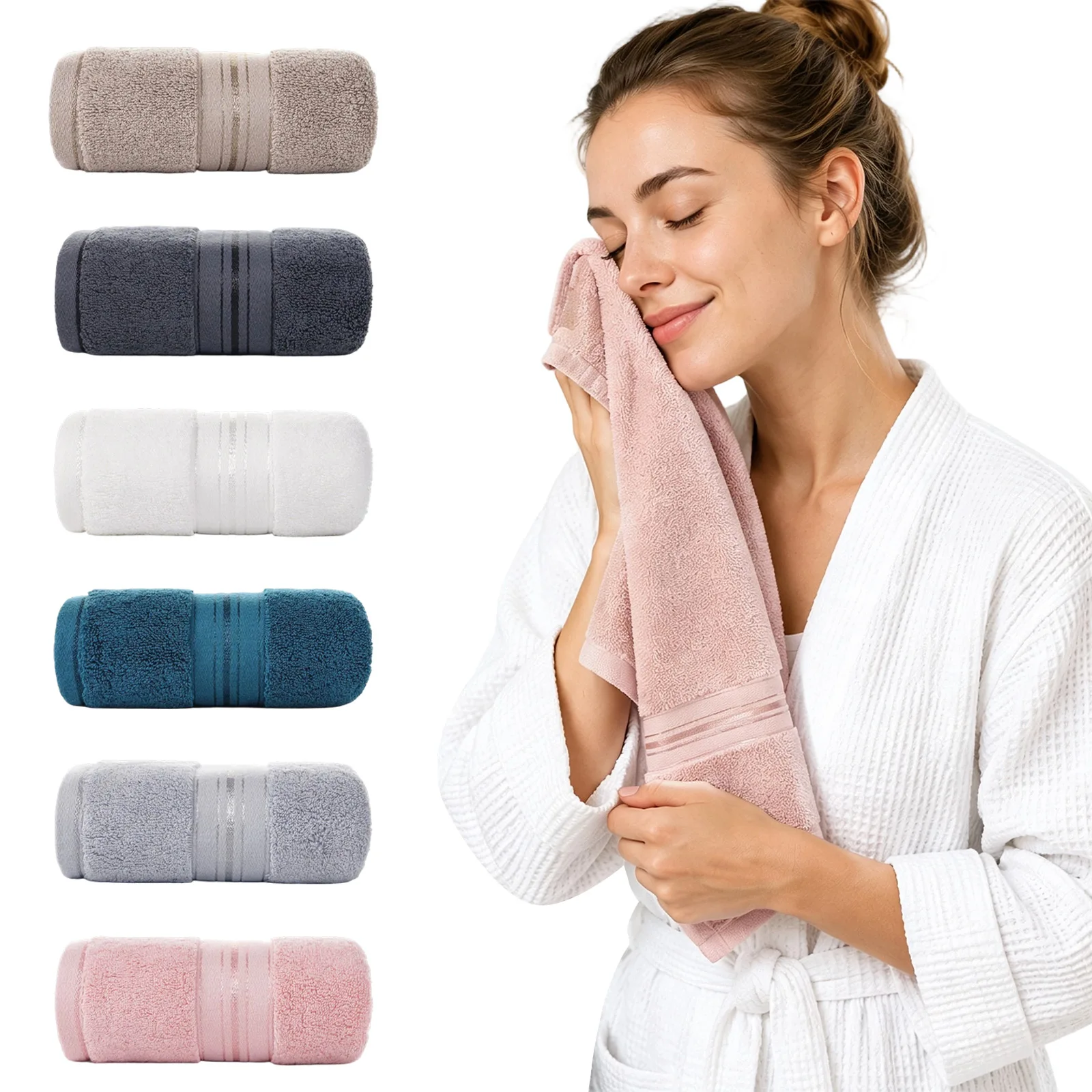 Thickened Cotton Face Towel Household Absorbent Lint-Free Towels Bathroom Soft Washcloth for Daily Face Washing ﻿
