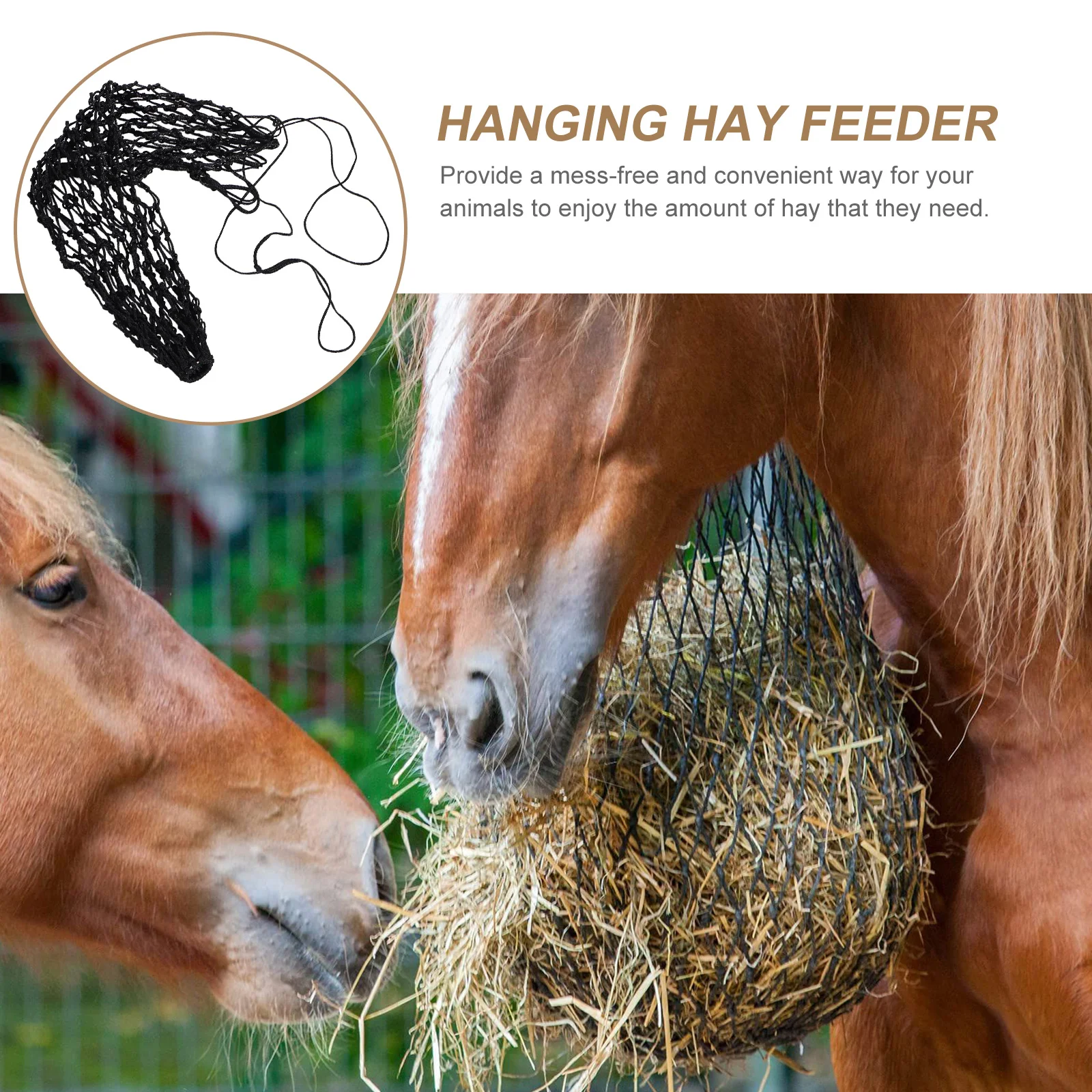 Hay Bags Horse Net Nets for Horses Feeding Hanging Animals Slow Feeder Multi-function Pasture Portable