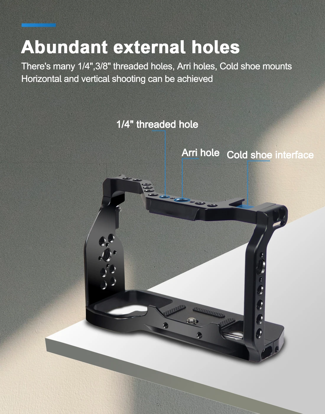 BGNing A7C2 A7CII A7CR Schnellwechselplatte L-Halterung Holzgriff Vollständige Abdeckung Kamerakäfig für Sony A7C SLR Handgriffhalter – Detail 13