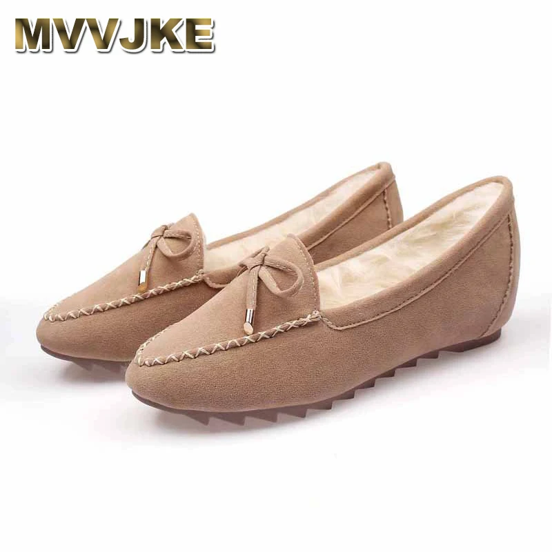 addensare mocassini con papillon in peluche da donna punta tonda color caramella fiocco in pelliccia appartamenti da donna taglia grande 42 mocassini invernali con muli pelosi