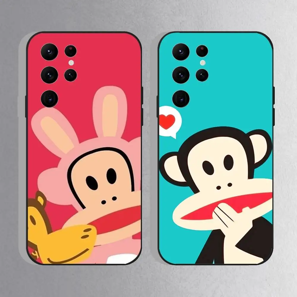 P-PaulS Frank Monkey Phone Case For Samsung S10,S21,FE,S21 ,S26,S25,S24,S23,Ultra,S9,S22,Plus Black Shockproof TPU