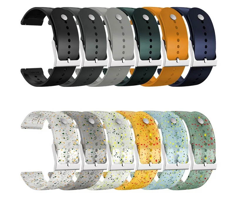 New 22mm Original Transparent Silicone Watch Band Straps For SUUNTO 5 PEAK Samrtwatch Sprot Wristband For SUUNTO 9 PEAK Bracelet