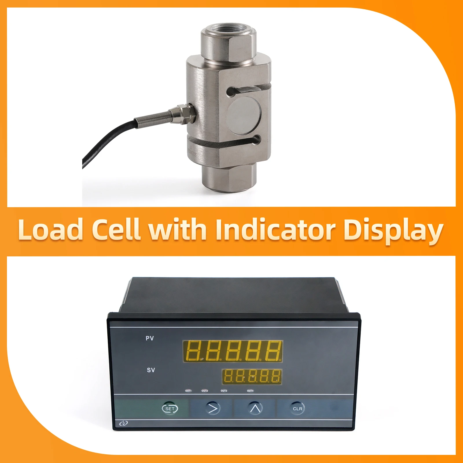 

Load Cell Sensor with Indicator Display,Test the Pressure Tension Gravity Sensor 200KG 300KG 500KG 700KG 1T 2T 3T 5T 10T 20T