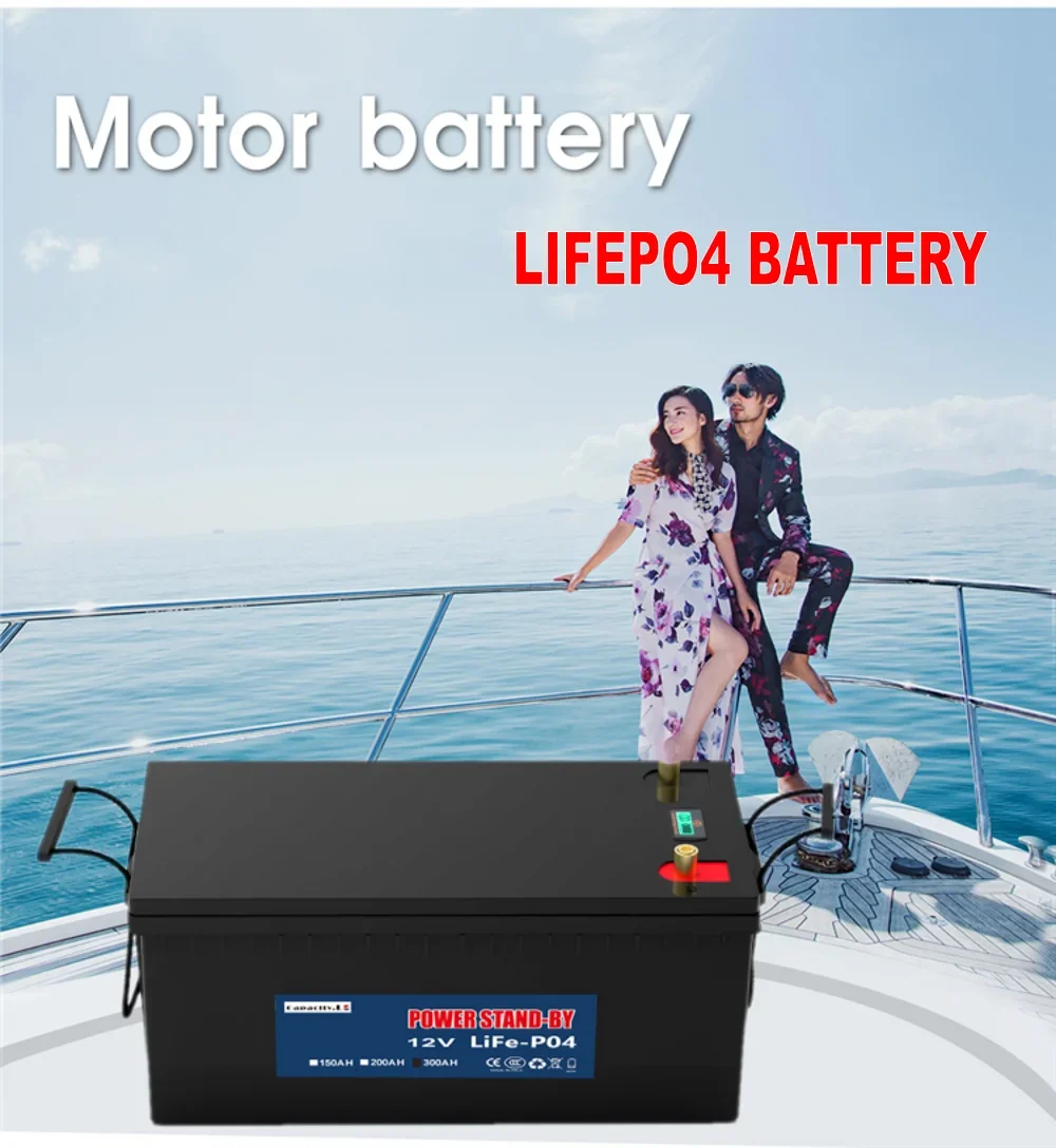 12V 300AH Solar battery lifepo4 battery pack 320ah lithium rechargeable battery 350ah with Bluetooth BMS RV waterproof  inverter