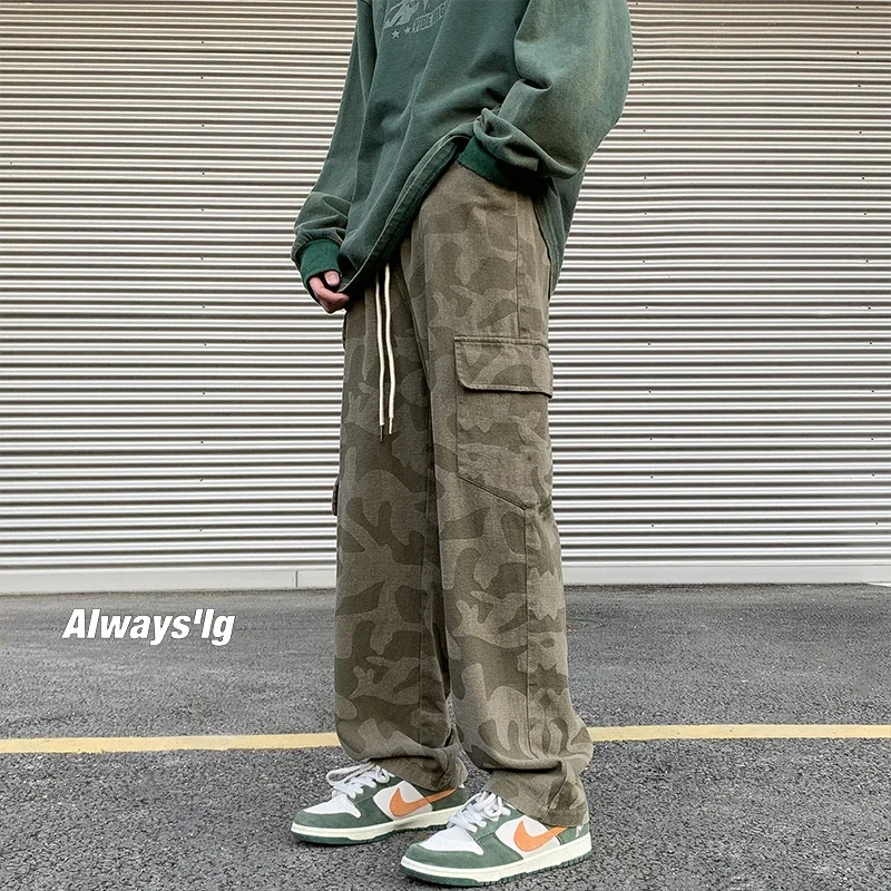 

KAPMENTS Streetwear Camouflage Cargo Pants Baggy Pants Camo Hip Hop Vintage Sweatpants Oversized Wide Leg Joggers Track Pants