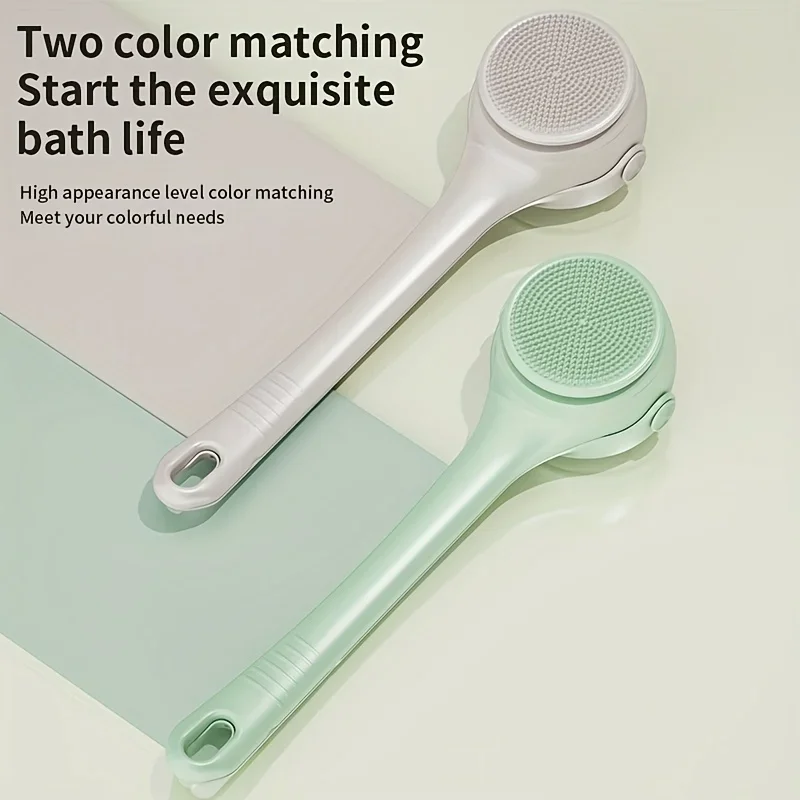 USB Waterproof Double Handle Electric Rotating Silicone Bath Brush Multi Functional Body Shower Cleaner with 4 Brush Heads