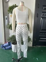 STYLISH LADY Moon Printed Sports 2 Piece Set Women Sleeveless Crop Top and Skinny Pant Suits 2025 Summer Street Fitness Outfits 6