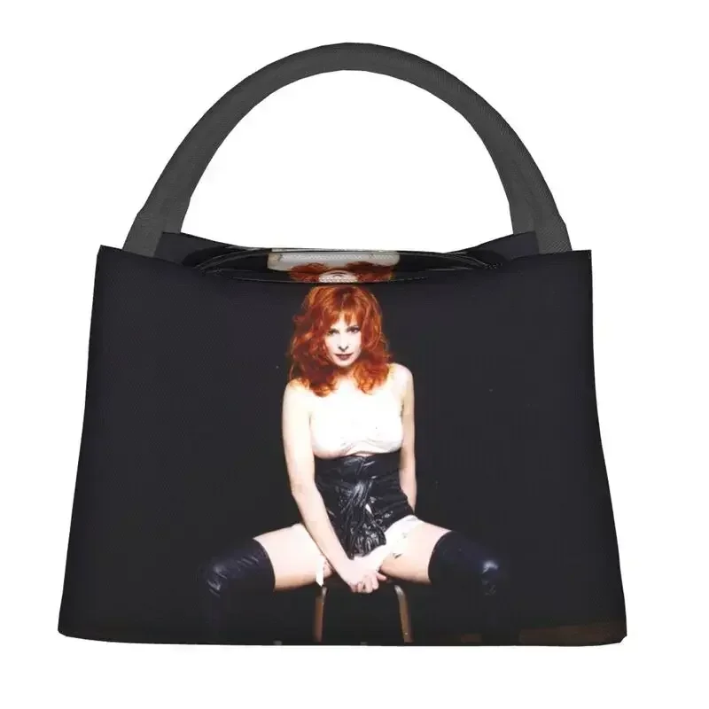 Pretty Sexy Mylene Farmer Insulated Lunch Bags for Women Resuable Thermal Cooler Food Lunch Box Outdoor Camping Travel