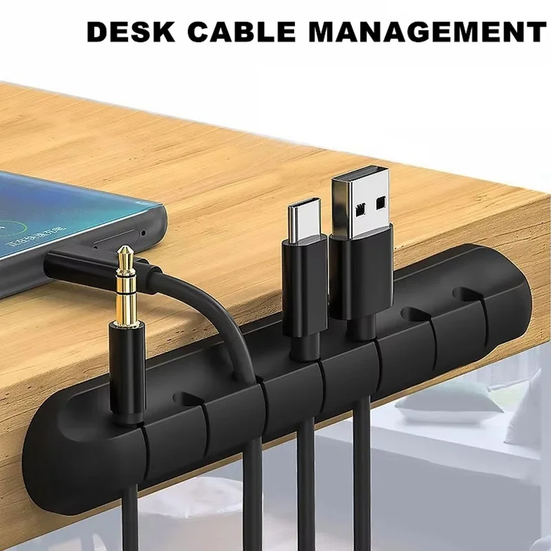USB-Kabelhalter Clips Kabel Kabel Draht Organizer Silikon Schreibtisch Wickler Desktop Ordentlich Management Halter Selbstklebende Kabel Clips