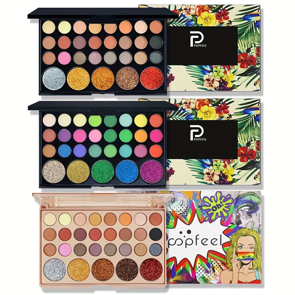 POPFEEL Palette de fards à paupières 29 couleurs – Finitions polyvalentes scintillantes, satinées et mates pour chaque occasion pour un look époustouflant.