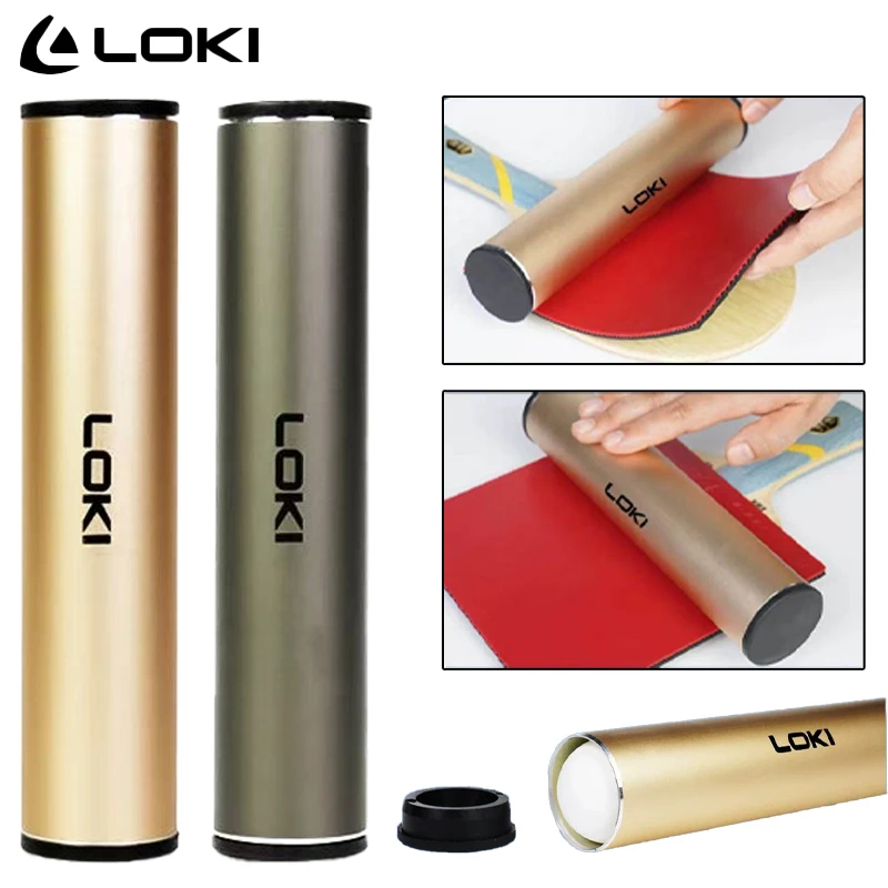 

LOKI Metal Table Tennis Rubber Roller Glue Stick 2-in-1 PingPong Racket Pressing Tool with 4-Ball Capacity Rubber Pressure Stick