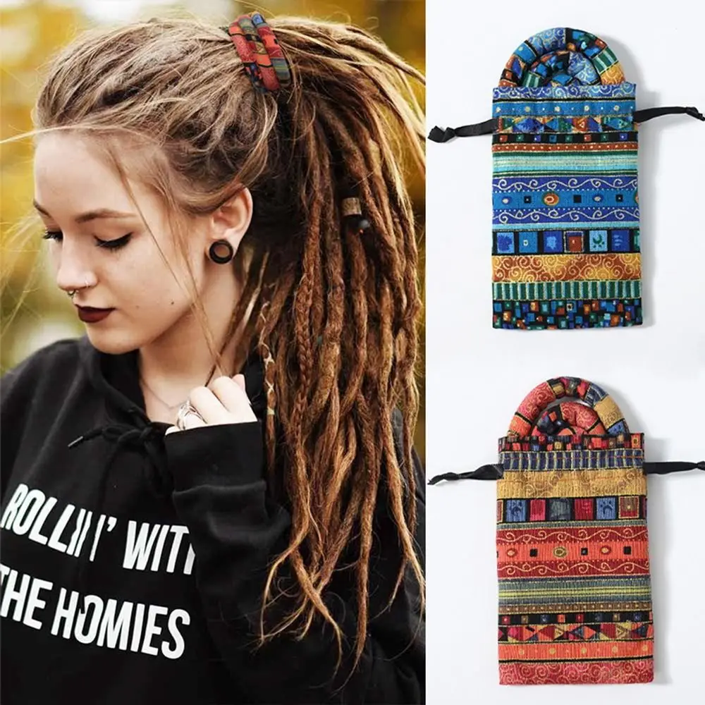 Holders Printing Women Hair Accessories Cloth Ethnic Style Hair Rope Spiral Lock Hair Ties Women Hair Band Bendable Dreadlocks