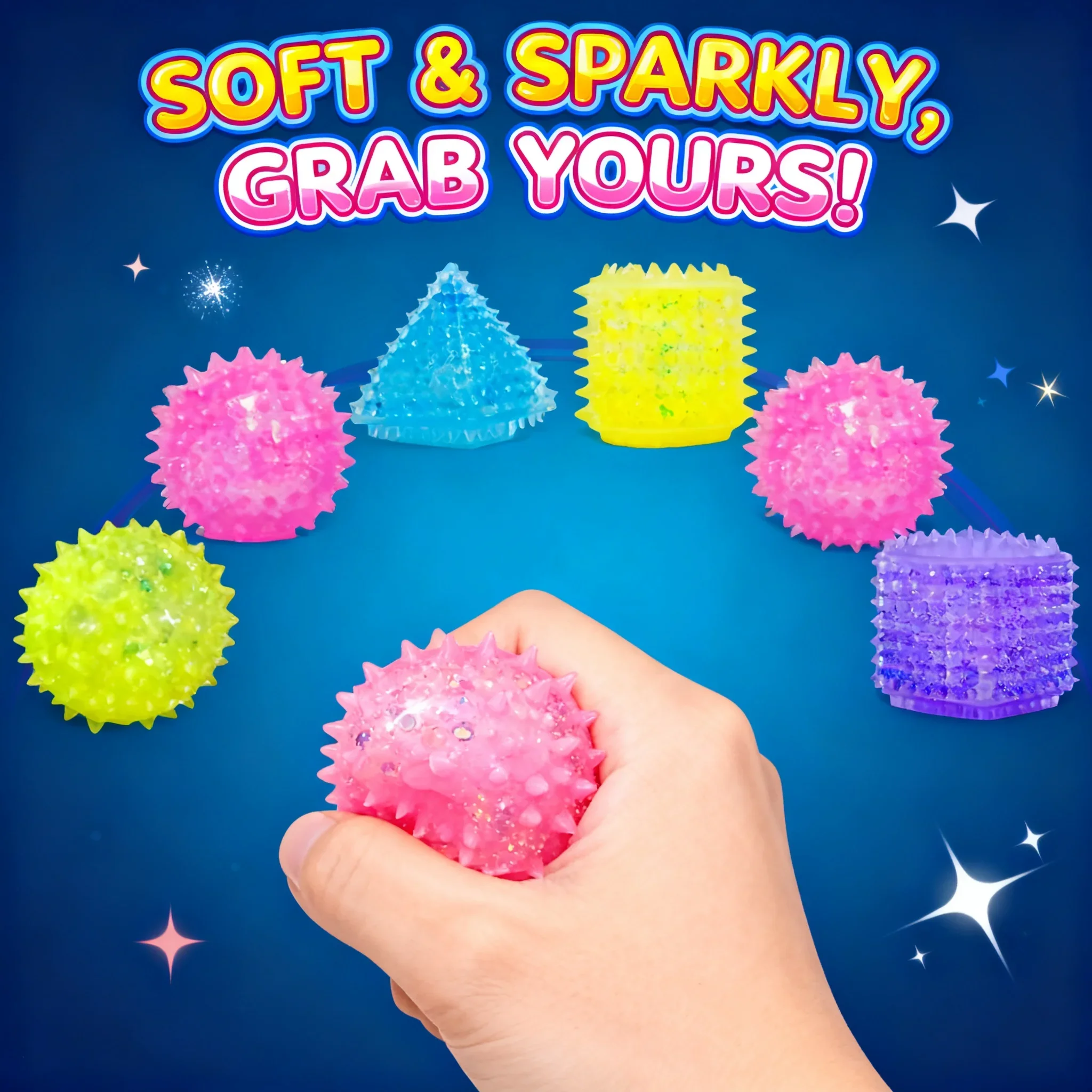 Soft Multicolor Squishy Ice Ball Maltose Fidget Cube Slow Rising Stress Relief Sensory Toys for Adult Push Squishes Texture