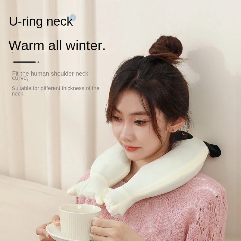

U-shaped Water-filled Hot Water Bottle Neck Protection Artifact Special Office Neck Protection Thickened Warm Neck Pillow