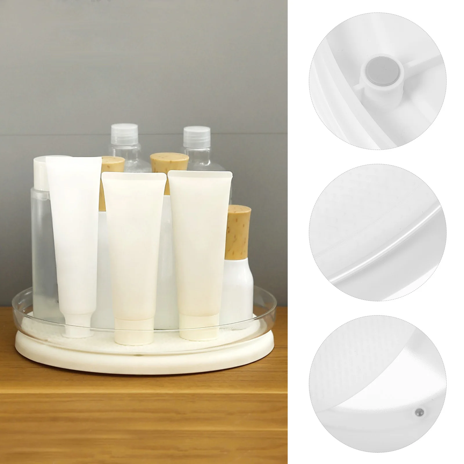 

Kitchen Flavour Rotating Turntable Organizer Desktop Spice Storage Tray 360 Degree Rotation Sturdy Seasoning Rack