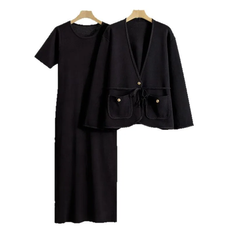 Women's clothing 2025 Spring and Autumn new set casual loose fashion cardigan sweater long skirt two-piece set women clothing