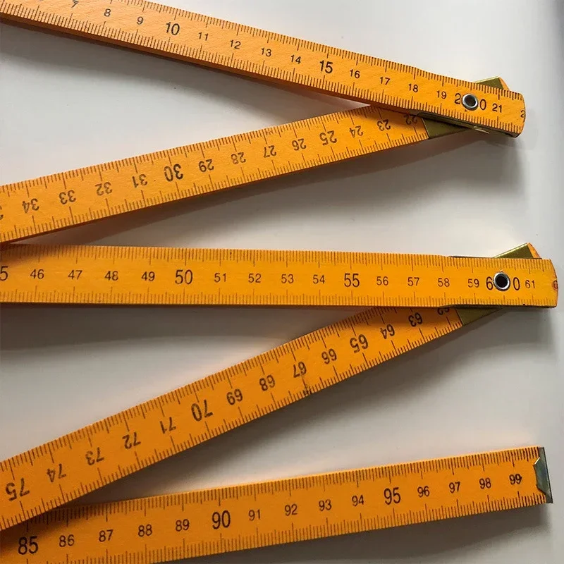 Folding Ruler 1M Long Wooden Composite Foldable Ruler Measuring Tools Perfect for Carpenters, & Contractors, DIY Craft