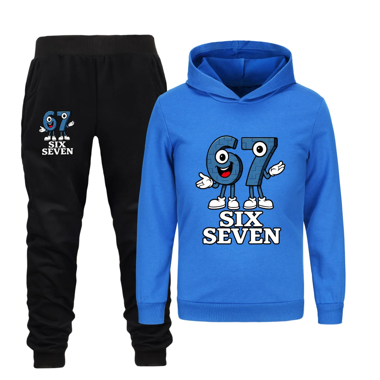 Six Seven Steal A Brainrot 67 Clothes Set Kids Cartoon Hooded Swetashirts Pants 2pcs Sets Toddler Girls Outfits Boys Sportsuits