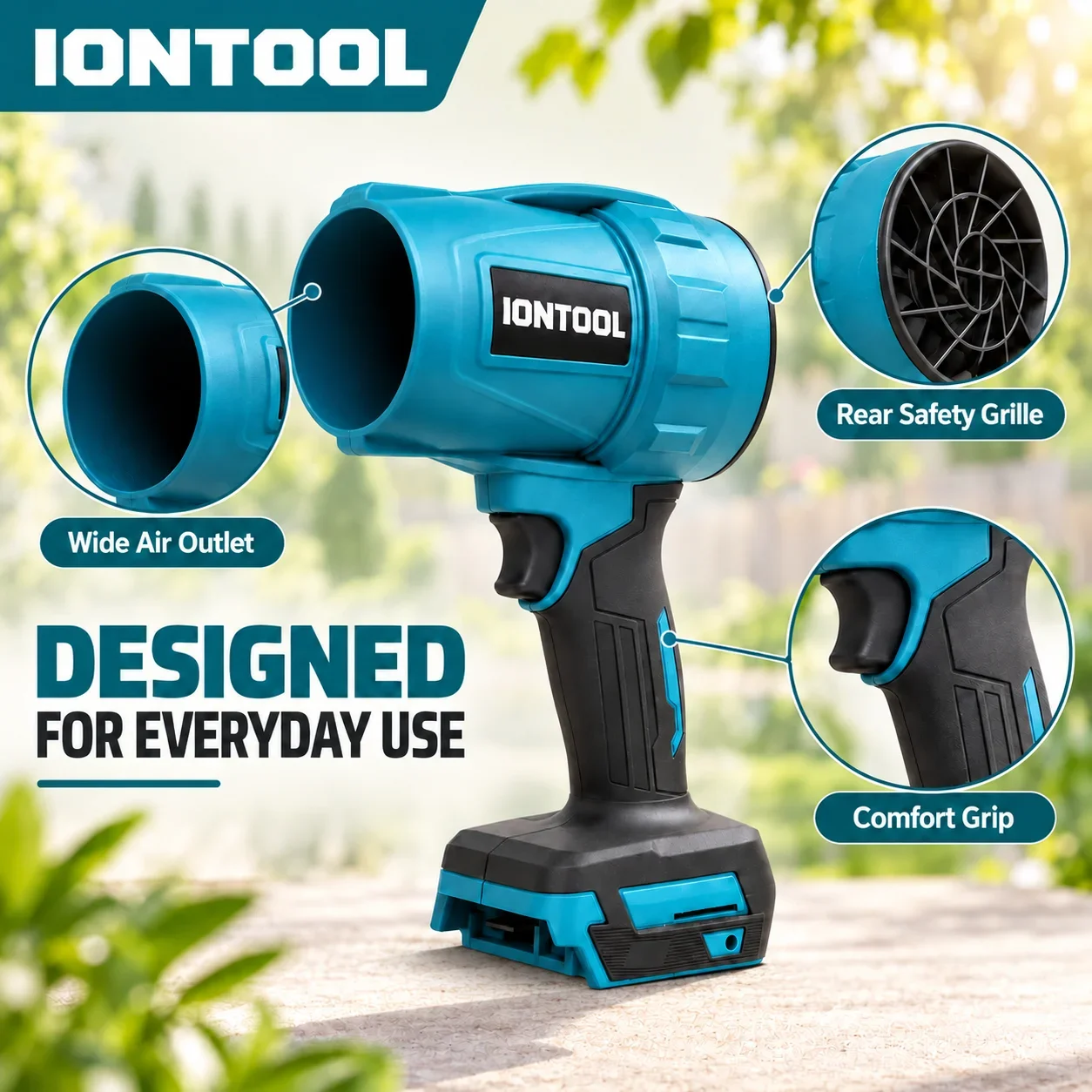 IONTOOL 700W Handheld Electric Air Blower Lightweight Portable Dust Cleaning Tool for Sofa Window Garage Patio and Car