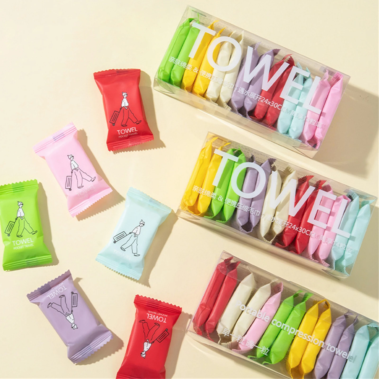 Soft Compressed Face Towels Portable Cotton Facial Cleansing Wipes for Travel Business Trip Outdoor Essentials Durable