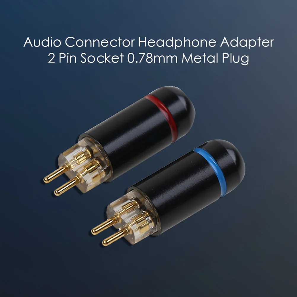 

2Pcs Headphone Adapter Plug 0.78mm 2 Pin Metal Connector Clear Audio Transmission for Broken Headset Replacement Solution