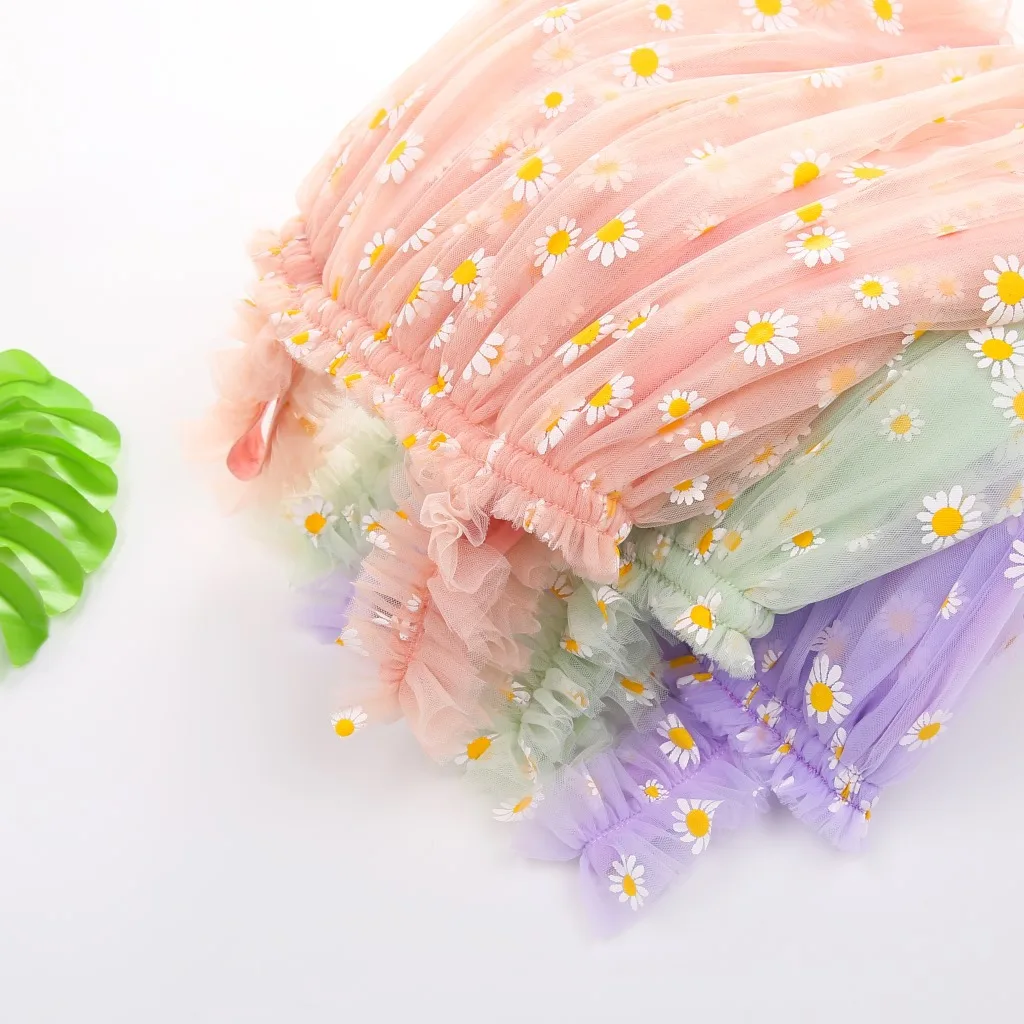 Kleinkind-Tüllkleid für Babys, Gänseblümchen-Blumen, Netz-Tutu-Kleider, Feen-Sommerkleid für Kinder, Fotografie, Geburtstagsfeier, Hochzeit, Sommerkleid – Detail 8