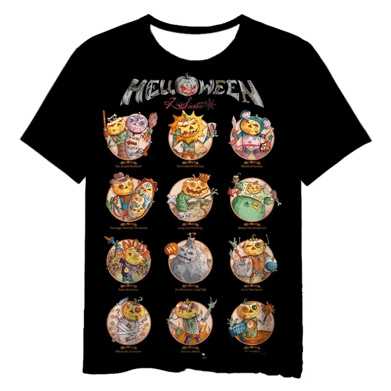 

New Rock Band Halloween 3D Print T-shirt Men Women Fashion O-Neck Short Sleeve Tops Tees Designer Clothes Hip Hop T Shirt