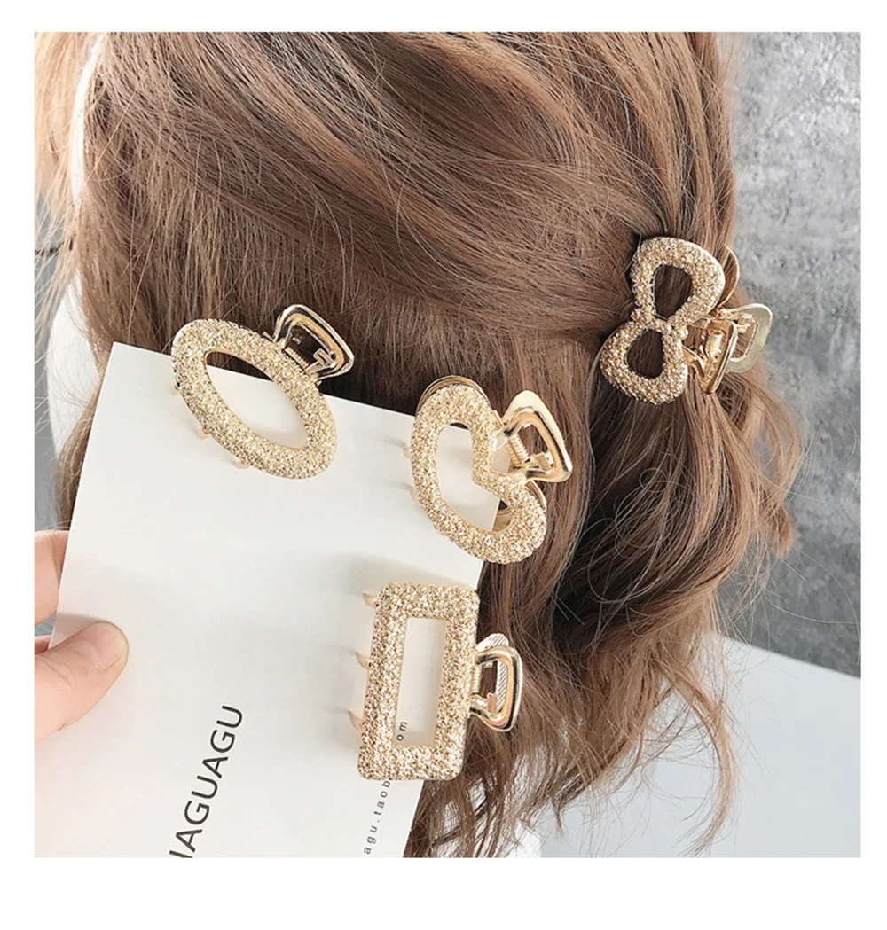 Elegant Hollow Alloy Hair Claws Clips For Women Girl Vintage Geometric Female Metal Headwear Fashion Hair Accessories