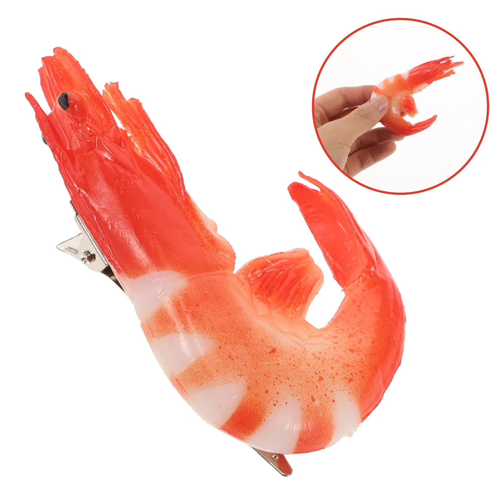 

Забавная заколка для волос в виде креветки: реалистичный дизайн, легкая и удобная, для женщин, для вечеринок и повседневного использования, новинка