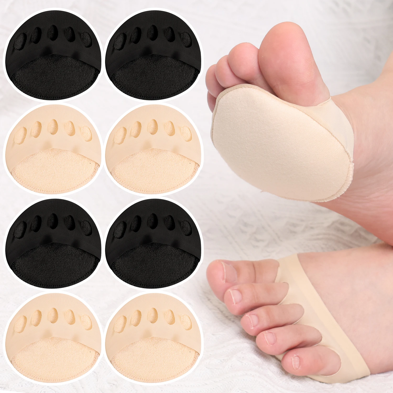 

Мягкие невидимые противоскользящие подушечки для передней части стопы, полустельки для туфель на высоком каблуке (на пять пальцев), для женщин и мужчин, для ухода за ногами, амортизирующие, от боли в пальцах ног