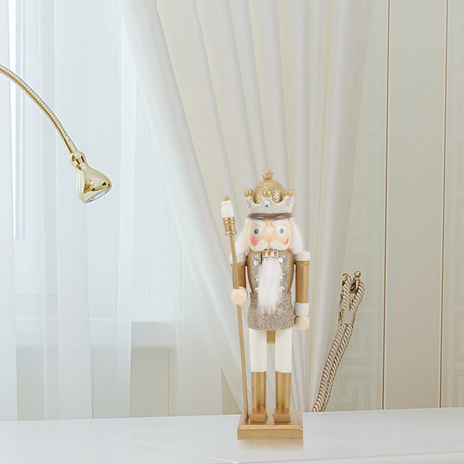 

1pc Wooden Nutcracker Decor Soldier Xmas Ornament Desktop Home Wedding Party Decoration Festival Christmas Gift House Garden