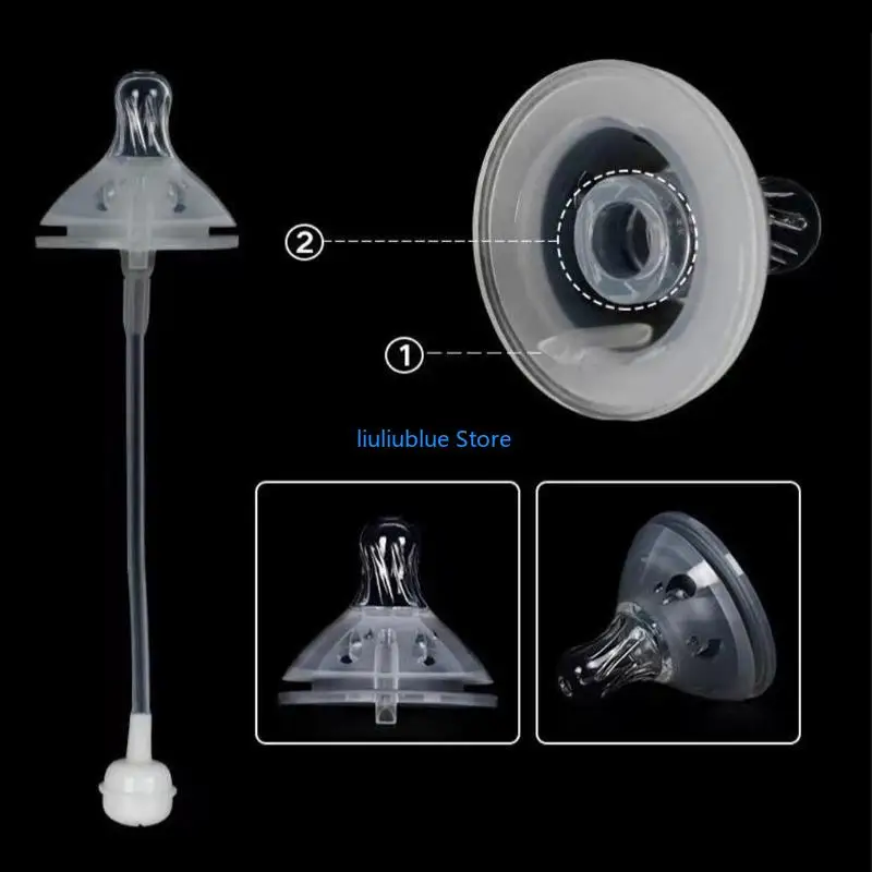 لينة سيليكون واسعة الفم مص فوهة تحويل للرأس ل واسعة الرقبة زجاجة رضاعة للأطفال شرب كوب القش 62CF #5