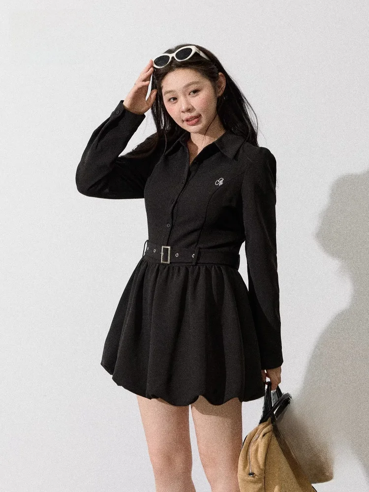 

Женская утягивающая юбка больших размеров Ne Flower Bud ort Pure Bla, осенняя новинка, простой дизайн, высокая талия, с поясом Dr