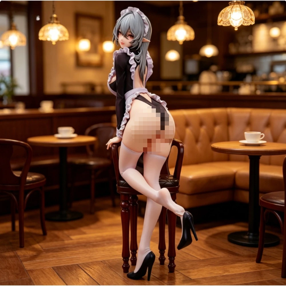 

Animester Original Saborigachi Maid Nozomi SIVIR Action Figure Elf Ears Open Back Lolita Dress PVC Model Doll Toys Gifts
